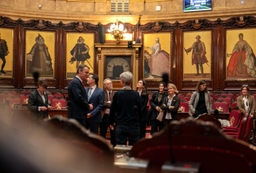 Voorzitters van het Zwitsers Parlement op bezoek in het Paleis der Natie