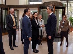 Voorzitters van het Zwitsers Parlement op bezoek in het Paleis der Natie