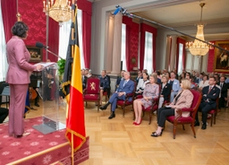 Bustes du Roi Philippe et de la Reine Mathilde au Sénat