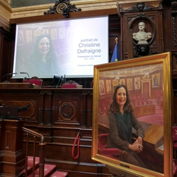 Portret van Christine Defraigne onthuld in de Senaat