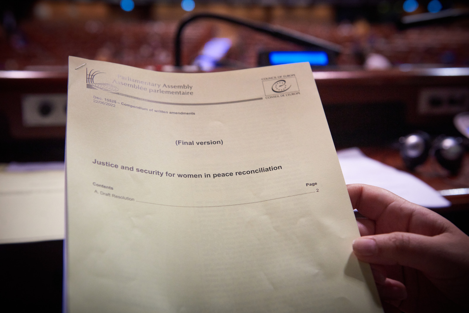  Session d’été de l’Assemblée parlementaire du Conseil de l’Europe